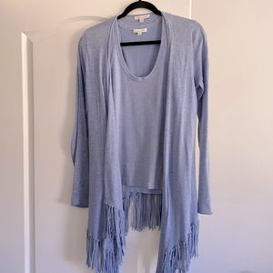 Fun and flirty fringed sweater set